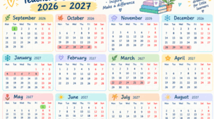 Календар учителя англійської мови на 2026-2027 навчальний рік