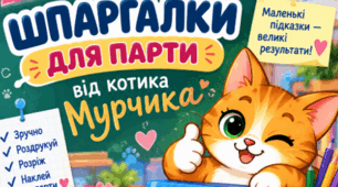 🐱📚 «Підказки від котика Мурчика» — набір яскравих карток-шпаргалок з української мови