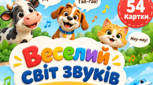 Картки звуконаслідування «Веселий світ звуків» (54 картки)