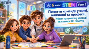 6 клас STEM Урок 7 Поняття команди у житті, навчанні та  професії. Уміння працювати у команді  як навичка ХХІ століття