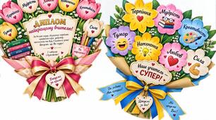 🌸 Диплом-букет «Найкращому вчителю!» 🌸
