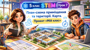 5 клас STEM Урок 7 План-схема приміщення та території. Карта.  Проєкт «Мій клас»