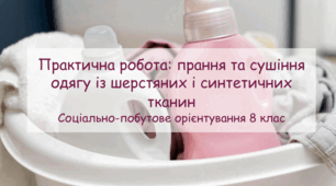 Презентація "Практична робота: прання та сушіння одягу із шерстяних і синтетичних тканин" СПО 8 клас