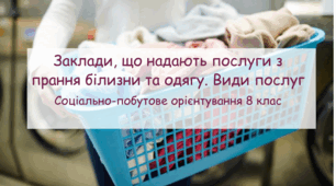 Презентація "Заклади, що надають послуги з прання білизни та одягу. Види послуг" СПО 8 клас