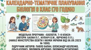 КТП календарно-тематичне планування БІОЛОГІЯ 9 клас НУШ 2026-2027н.р. за підручником  Павло Балан, Олександр Козленко, Ольга Кулініч, Людмила Юрченко, Людмила Остапченко. +  Методичні рекомендації 2026/2027 н.р.