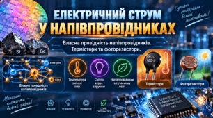 Електричний струм у напівпровідниках: власна провідність, термістори та фоторезистори. ФІЗИКИ  9 КЛАС  Бар’яхтар В. Г., Божинова Ф. Я., Довгий С. О.