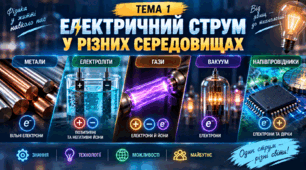 Підсумковий тест з теми «Електричний струм у різних середовищах»