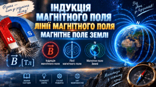 Індукція магнітного поля. Лінії магнітного поля. Магнітне поле Землі. ФІЗИКИ  9 КЛАС  Бар’яхтар В. Г., Божинова Ф. Я., Довгий С. О.