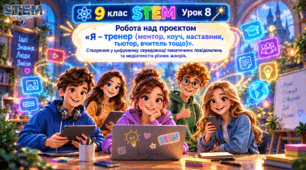 9 клас STEM Урок 8 Робота над проєктом «Я – тренер (ментор, коуч, наставник, тьютор, вчитель тощо)». Створення у цифровому середовищі тематичних повідомлень та медіатекстів різних жанрів