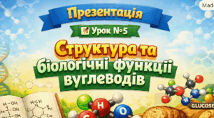 Презентація 📝Урок №5 Структура та біологічні функції вуглеводів. 9 кл НУШ Тагліна
