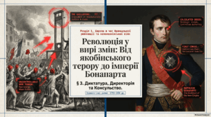 Презентація до уроку всесвітньої історії (9 клас): ««Революція у вирі змін: диктатура, Директорія та Консульство» за підручником І. Щупака