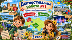 Діагностувальна робота № 1 з курсу "Я досліджую світ" з теми "Подорожуємо і відкриваємо світ" (3 клас)