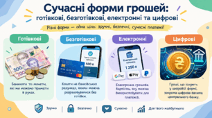 Сучасні форми грошей: готівкові, безготівкові, електронні та цифрові