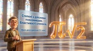 Степені з дійсними показниками. Властивості степенів