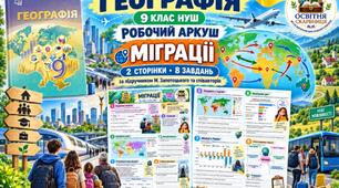 Міграції населення — робочий аркуш із географії, 9 клас НУШ за підручником Запотоцького та співавторів