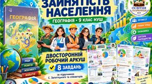 Зайнятість населення — робочий аркуш із географії, 9 клас НУШ за підручником Запотоцького та співавторів