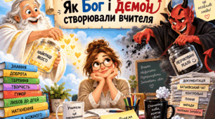 🎭 Гумористична сценка до Дня вчителя — «Як Бог і демон створювали вчителя» 😇😈