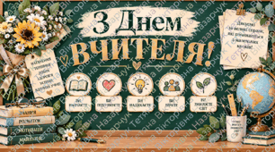 Стильне оформлення до "Дня Вчителя"