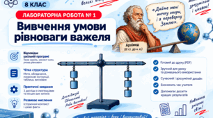 ЛАБОРАТОРНА РОБОТА № 1 Вивчення умови рівноваги важеля - фізика 8 клас НУШ