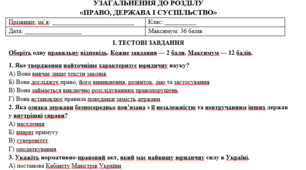 Узагальнення до розділу  1. Право, держава і суспільство
