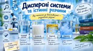 Дисперсні системи та істинні розчини. ХІМІЯ. 9 клас