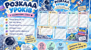 РОЗКЛАД УРОКІВ У КОСМІЧНОМУ СТИЛІ