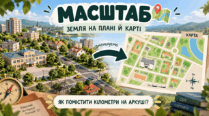 Масштаб. Земля на плані й карті. 6 клас. презентація+конспект