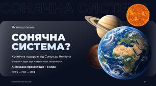 Анімована презентація «Як влаштована Сонячна система?» для 6 класу