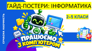 Шпаргалка від InfoТорби | Комплект гайд-постерів «Працюємо з комп’ютером» (12 постерів)