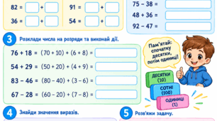 Практичний робочий аркуш «Порозрядне додавання і віднімання» — 3 клас НУШ (два варіанти)