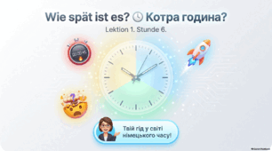 Презентація до уроку 6. Wie spät ist es? • Котра година? 8 клас НУШ Deutsch. HALLIHALLO! • Друга іноземна мова •
