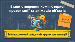 Етапи створення комп’ютерної презентації. Анімація об’єктів  на слайді - Презентація з інформатики 6 клас НУШ