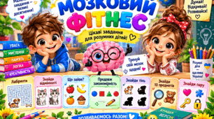 🧩 «НЕ НУДЬГУЄМО В УКРИТТІ!»  🧠 «Мозковий фітнес» — яскравий комплект логічних ігор та головоломок для дітей 1–4 класів