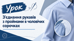З'єднання рукавів з проймами в чоловічих сорочках