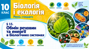 Обмін речовин та енергії в біологічних системах. Презентація, інфографіка, робочий аркуш