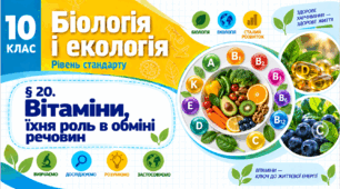 Вітаміни, їхня роль в обміні речовин. Презентація, інфографіка, робочий аркуш