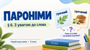 Пароніми. 5 клас. Презентація+конспект