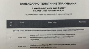 КАЛЕНДАРНО-ТЕМАТИЧНЕ ПЛАНУВАННЯ з української мови для 8 класу