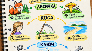 Скетчнотатка до теми "Омоніми" для 5 класу