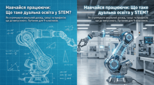 Урок 5. Дуальна форма освіти в Україні. 9 клас STEM презентація + навчальне відео + матеріал до уроку + план уроку з завданням + тест + ментальна карта + інфографіка