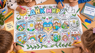 “ДНК МИРУ” – мегарозмальовка до Дня миру. 1, 4, 9, 16 аркушів.