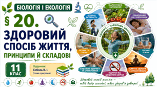 Здоровий спосіб життя, принципи й складові. Презентація, інфографіка, робочий аркуш
