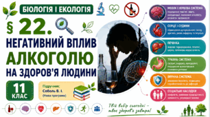 Негативний вплив алкоголю на здоров’я людини. Презентація, інфографіка, робочий аркуш