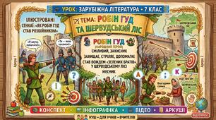 Цікавий методичний кейс до уроку🏹 Англійська народна балада «Як Робін Гуд став розбійником»: Ідеї свободи та образ народного захисника (7 клас).