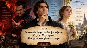🔥📖 Й. В. Ґете «Фауст»: Фауст і Мефістофель. Фауст і Маргарита. Жанрова своєрідність твору(Опозиція Фауст – Мефістофель. Фауст і Маргарита. Жанрова своєрідність твору.)+3 робочі аркуші