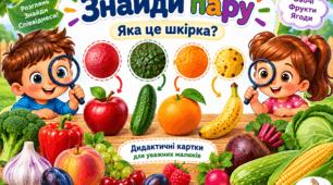 Дидактична гра «ЗНАЙДИ ПАРУ» 🔎(овочі, фрукти, ягоди)
