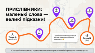 **Українська мова, 8 клас НУШ. «Повторення. Написання прислівників. ГР1». Яскрава презентація**