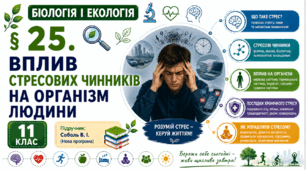 Вплив стресових чинників на організм людини. Презентація, інфографіка, робочий аркуш