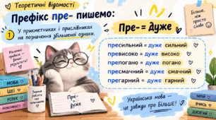 Презентація "Написання префіксів пре,при,прі" 6 клас НУШ
