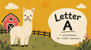 Letter A and Alpaca — 7 робочих аркушів для вивчення літери A, a / Англійська мова, 1–2 клас + аудіо